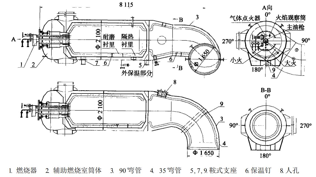 輔助燃燒室結構簡圖 輔助燃燒室結構簡圖